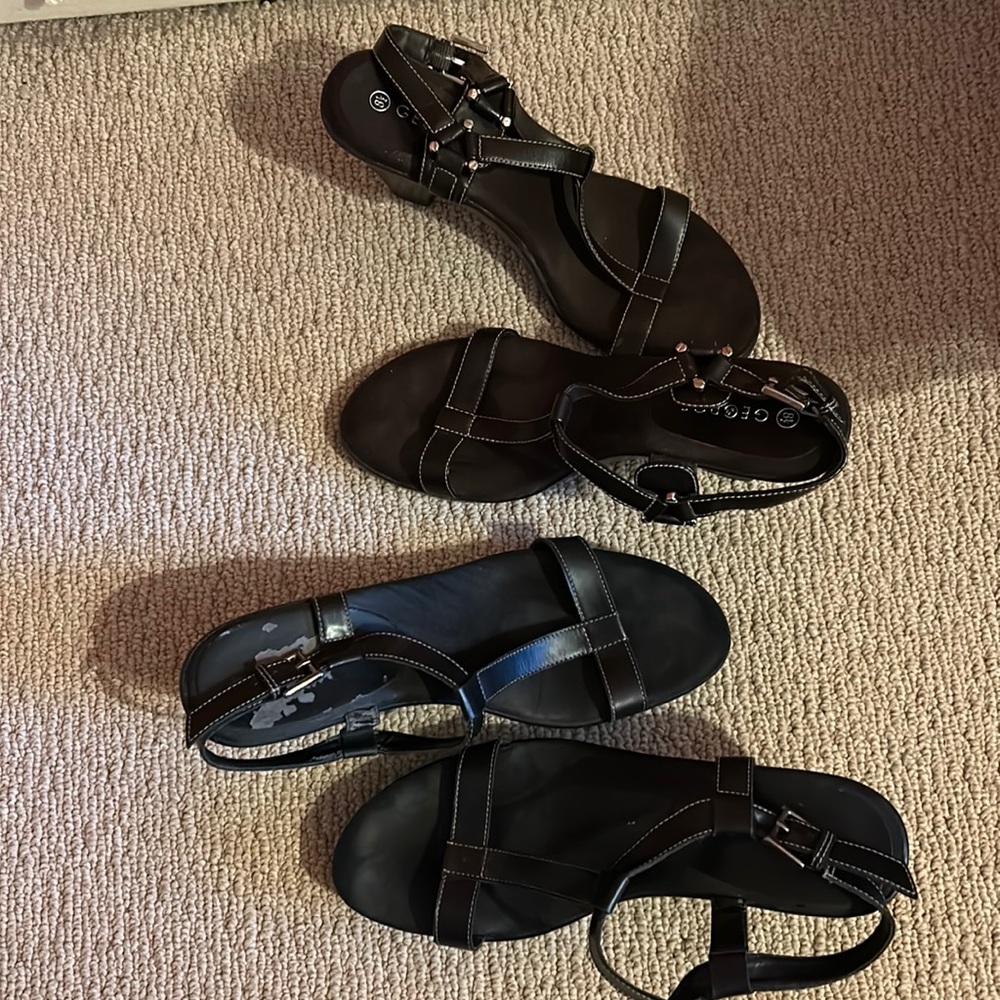 2 for 1. Brown and black Merona wedge heels size 8.5